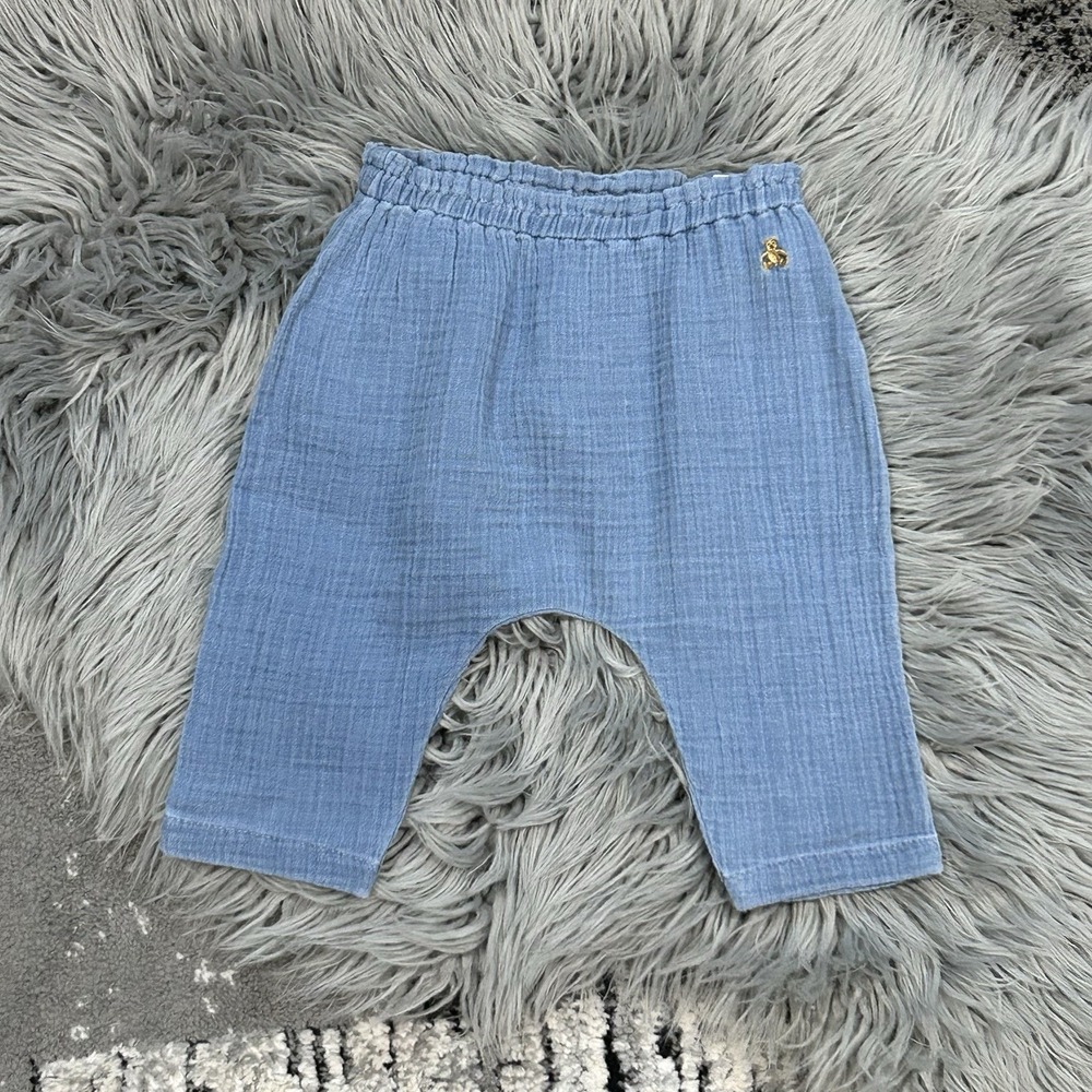 Baby Gap Infant Blue Crinkle Gauze Harem Pants‎ Size 6-12 Month NWT